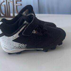 Kids Black and White CLEATS Shoes - 10C